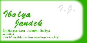 ibolya jandek business card